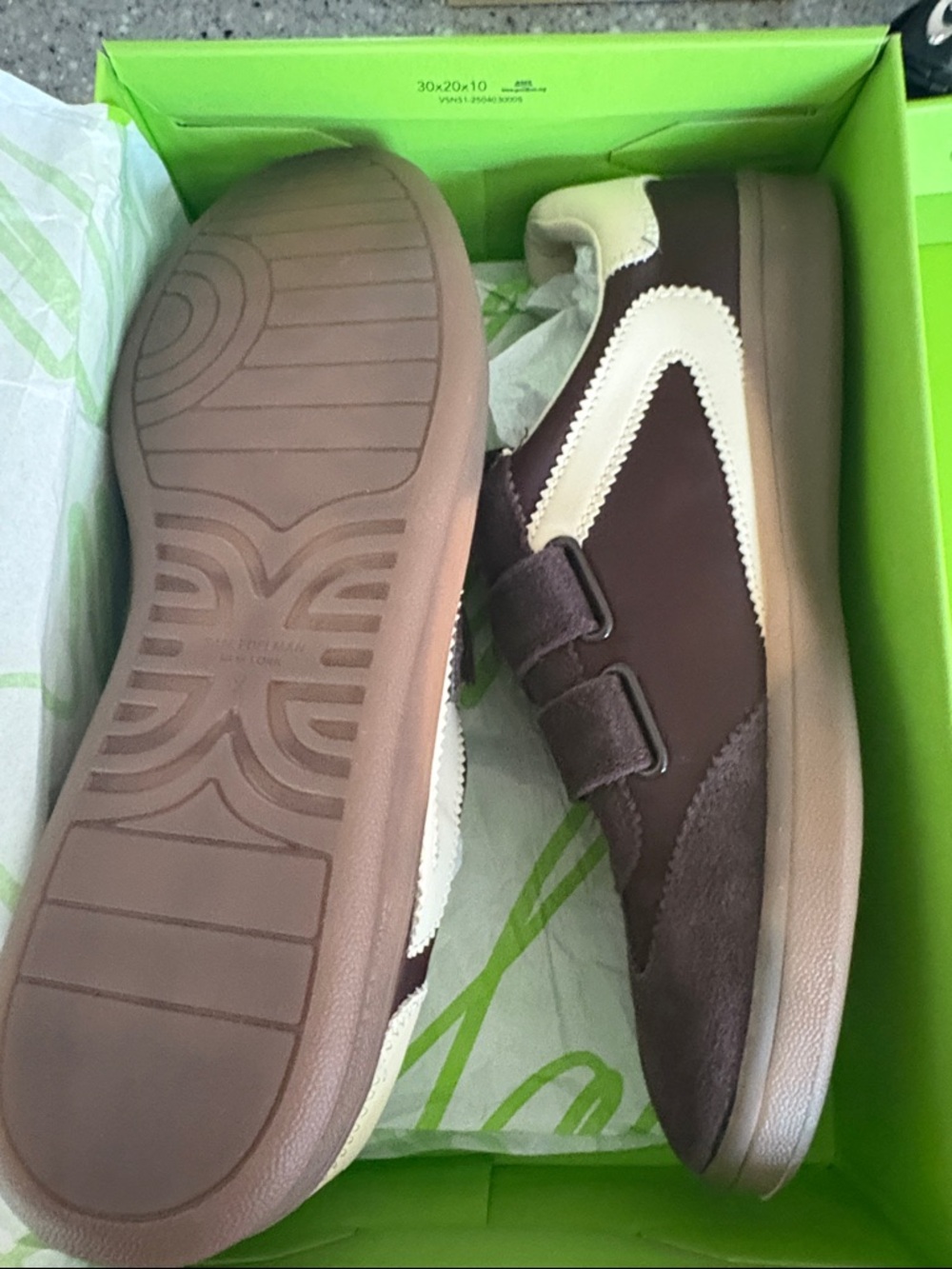 Sam Edelman Brown and Cream Velcro Sneakers - Picture 2 of 4